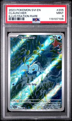 2023 POKEMON SVI EN-SCARLET & VIOLET ILLUSTRATION RARE #205 CLAUNCHER PSA 9 MINT - Image 3