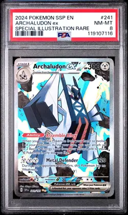2024 POKEMON SSP EN 241 ARCHALUDON EX SPECIAL ILLUSTRATION RARE NEAR MINT PSA 8 - Image 3