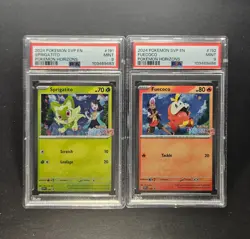 PSA 9 2024 Pokemon Horizons Sprigatito & Fuecoco Promo 191 & 192 - Image 1
