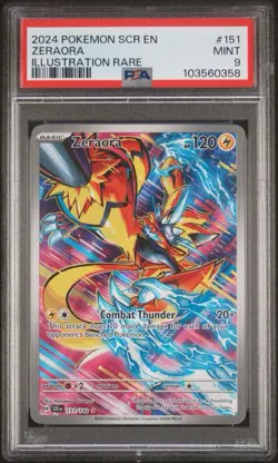 2024 Pokemon Stellar Crown Zeraora #151 Illustration Rare 151/142 PSA 9 Mint - Image 1