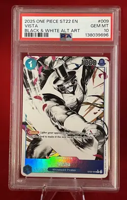 2025 ONE PIECE Vista ST22-ACE & NEWGATE B&W ALTERNATE ART PSA 10 GEM MINT - POP2 - Image 1