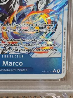2025 ONE PIECE STARTER DECK ST22-ACE & NEWGATE B&W ALTERNATE ART MARCO PSA 10 - Image 3