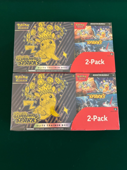 X2 Pokemon SURGING SPARKS Elite Trainer Box Etb & Booster Bundle Costco 2 Pack - Image 1