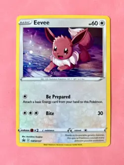 Eevee SWSH127 Sword & Shield Black Star Promo Cosmos Holo Pokemon TCG - LP - Image 1