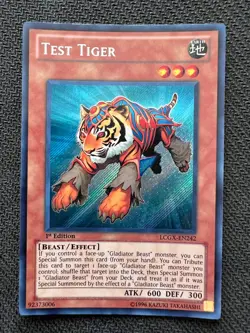 Yugioh Test Tiger 1st Ed Secret Rare LCGX-EN242 LP/NM - Image 1