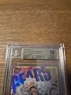 2023 ONE PIECE MONKEY D LUFFY OP05-119 GEAR 5 SEC ALT ART ENGLISH BGS 10 + Luffy - Image 2