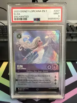 2023 DISNEY LORCANA EN 1 | ENCHANTED #207 ELSA - SPIRIT OF WINTER PSA 9 - Image 1