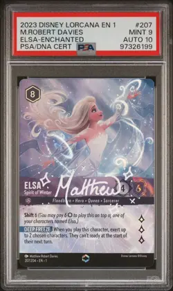 Enchanted Elsa Spirit Of Winter PSA 9 Auto 10 Signed Disney Lorcana - Image 1