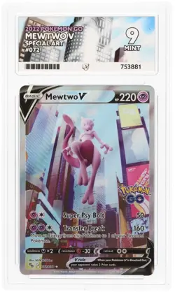 ACE 9 Mewtwo V 072/078 Pokemon Go Alt Art Holo Pokemon Card - Mint - Image 1