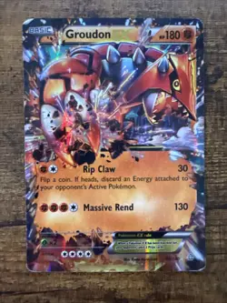 Pokemon TCG XY Primal Clash Groudon EX Ultra Rare Holofoil Card 85/160 - Image 1