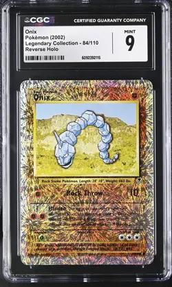 CGC 9 MINT Onix 2002 Legendary Collection 84/110 Reverse Holo Pokemon Card - Image 1