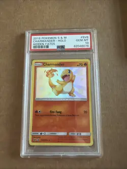 Pokemon TCG Charmander Hidden Fates Holo Card SV6/SV94 PSA 10 - Image 1