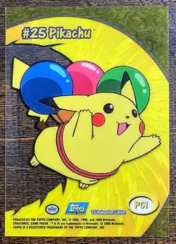 Pikachu Topps Chrome Pokemon TV Animation Edition Clear Chase Cards #PC1 2000 - Image 2