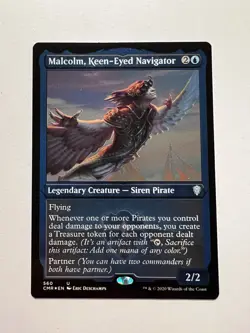 Malcolm, Keen-Eyed Navigator - ETCHED FOIL - MTG Commander Legends - NM - Image 1