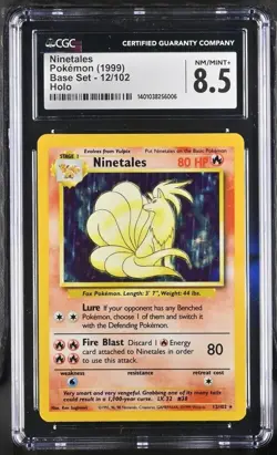 Ninetales Pokemon (1999) Base Set - 12/102 Holo CGC 8.5 - Image 1