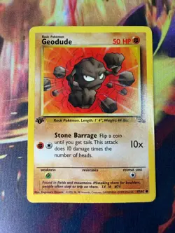 Geodude 47/62 MP-DMG Common 1st Edition Fossil 1999 Pokemon TCG - Image 1
