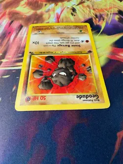 Geodude 47/62 MP-DMG Common 1st Edition Fossil 1999 Pokemon TCG - Image 3
