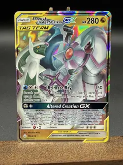 Pokemon TCG: NM/M Cosmic Eclipse Arceus & Dialga & Palkia GX 156/236 Holo - Image 1