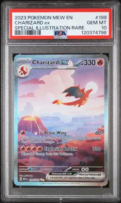 2023 POKEMON 151 MEW EN #199/165 CHARIZARD EX SPECIAL ILLUSTRATION RARE PSA 10 - Image 2