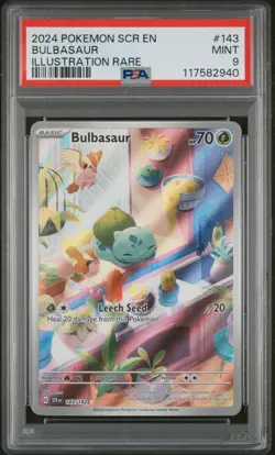 2024 POKEMON SCR EN-STELLAR CROWN ILLUSTRATION RARE #143 BULBASAUR PSA 9 - Image 1
