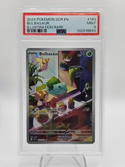 2024 POKEMON SCR EN-STELLAR CROWN ILLUSTRATION RARE #143 BULBASAUR PSA 9 - Image 1