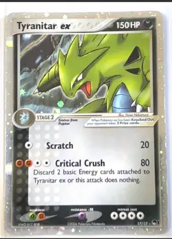 Pokemon Tyranitar EX Card 17/17 Pop Series 1 Promos Holo Swirl Rare LP🔥 - Image 1