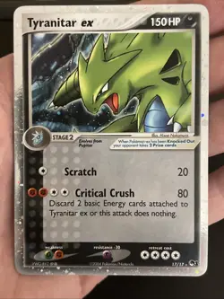 Pokemon TCG Tyranitar EX Ultra Rare Holo Card 17/17 Pop Series 1 - Image 1