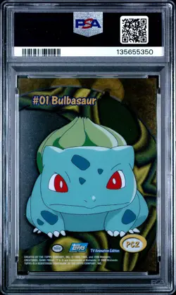 2000 TOPPS POKEMON TV ANIMATION CLEAR CARDS #PC2 BULBASAUR PSA 10 - Image 2