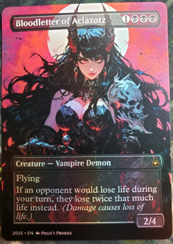 Bloodletter of Aclazotz FOIL Proxy Playtest Card with Custom Anime Art Design - Image 1