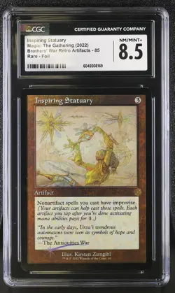 INSPIRING STATUARY The Brothers' War Retro Schematic Foil Rare CGC 8.5 MTG - Image 1