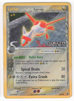 Latias Reverse Holo Rare Stamp Pokemon Card - Ex Delta Species 8/113 Heavy Play - Image 1