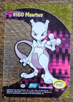 Mewtwo Topps Chrome Pokemon TV Animation Edition Clear Chase Cards #PC5 2000 - Image 2