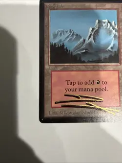 MTG: Mountain (B Snowy) Beta LP+ - Shadow Signs By Douglas Schuler - Rare Find - - Image 4
