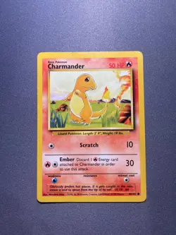 Pokemon TCG Charmander Base Set Unlimited 46/102 Regular 1999-2000 Wizards - Image 1