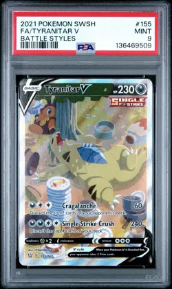 Pokemon TCG Tyranitar v Full Art Holo Rare Alternate Card 155/163 PSA 9 - Image 1