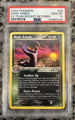 Pokemon Dark Arbok EX Team Rocket Returns #29 PSA 10 - Image 1