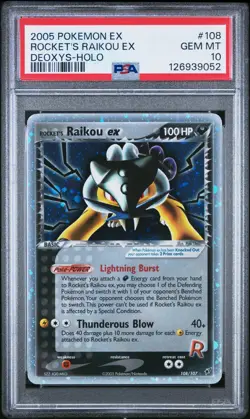 Pokemon Rocket's Raikou ex EX Deoxys Holo Ultra Rare #108 PSA 10 Gem Mint - Image 1