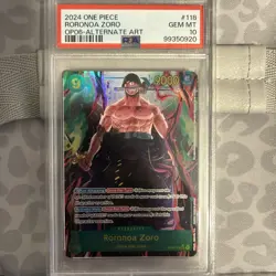 Roronoa Zoro SEC Alt Art PSA 10 OP06-118 One Piece TCG Wings of the Captain - Image 1