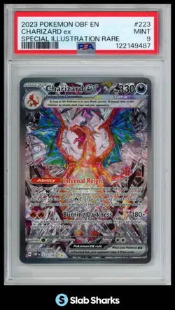 2023 POKEMON OBF EN #223/197 CHARIZARD EX SPECIAL ILLUSTRATION RARE PSA 9 - Image 1
