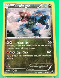 Druddigon 83/114 Pokemon TCG Set XY-Steam Siege Reverse Holo Rare (Near Mint) - Image 1