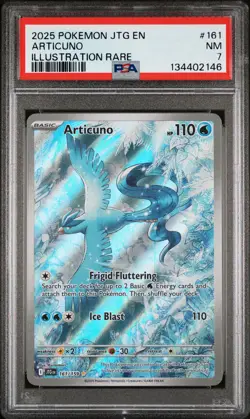 2025 POKEMON JTG EN-JOURNEY TOGETHER ILLUSTRATION RARE #161 ARTICUNO PSA 7 - Image 1