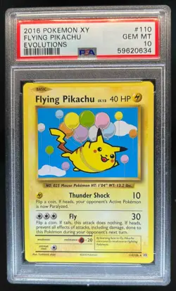2016 Pokemon XY Evolutions Flying Pikachu #110/108 PSA 10 - Image 1
