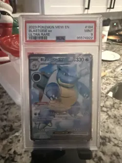 Pokemon TCG Blastoise EX Holo Ultra Rare Card Scarlet VIOLET-151, 184/165, PSA 9 - Image 1