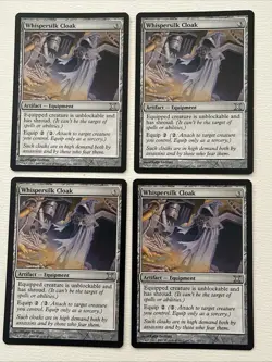 Whispersilk Cloak x4 10th + Free Bonus Mtg Magic The Gathering Cards - Image 1