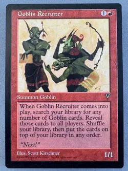 Goblin Recruiter Visions Regular MTG-Never Played NM-Vintage Magic the Gathering - Image 1