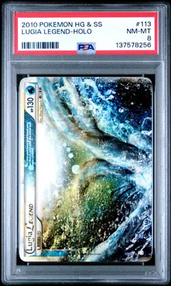 2010 POKEMON HEARTGOLD & SOULSILVER #113 LUGIA LEGEND-HOLO PSA 8 - Image 1
