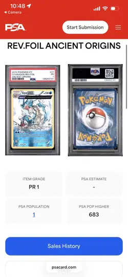 2015 Pokemon Gyarados 21/98 XY - Ancient Origins Holo - PSA 1 Population 1 - Image 3