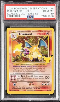 2021 POKEMON CELEBRATIONS CLASSIC COLL #4 CHARIZARD-HOLO PSA 10 - Image 1