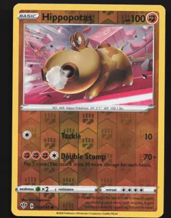 Hippopotas 093/189 Reverse Holo Pokemon SWSH03: Darkness Ablaze Near Mint - Image 1