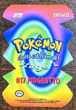 2000 Topps Pokemon TV Animation Edition Die Cut, Embossed Pidgeotto, EV11 Of 12 - Image 2